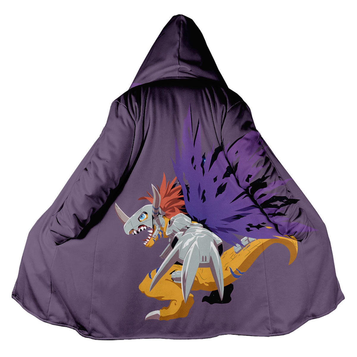 Digimon Adventure Metal Greymon Flying In Purple Anime Apparel