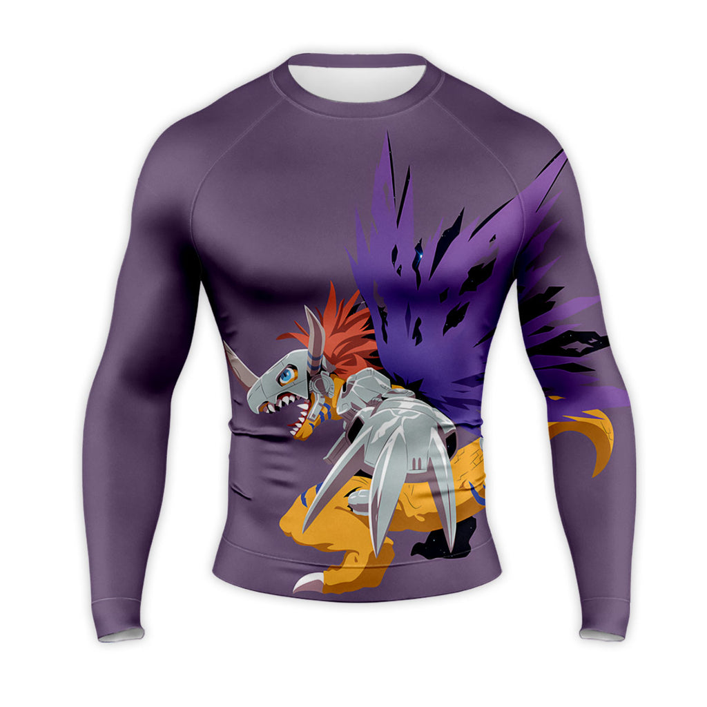 Digimon Adventure Metal Greymon Flying In Purple Anime Apparel