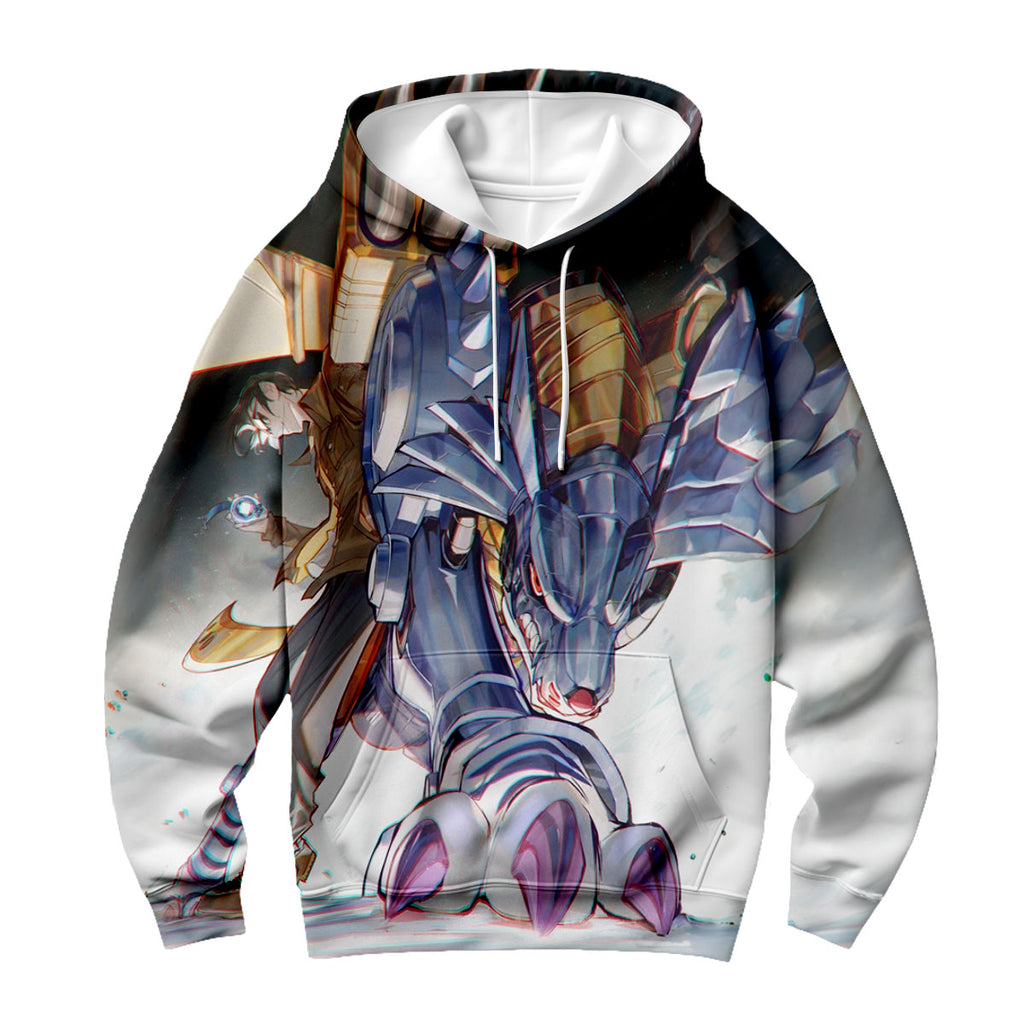 Digimon Adventure Metalgarurumon And Yamato Standing Together Anime Apparel