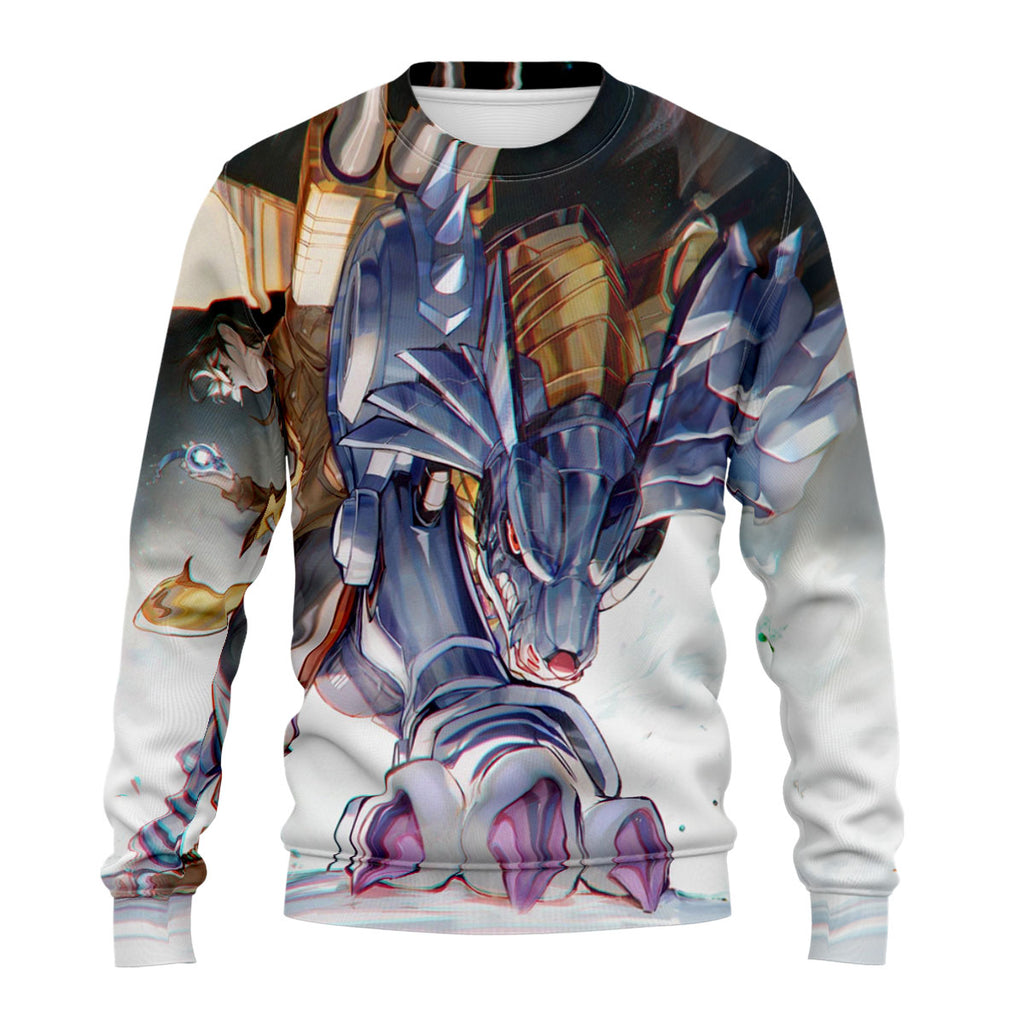 Digimon Adventure Metalgarurumon And Yamato Standing Together Anime Apparel