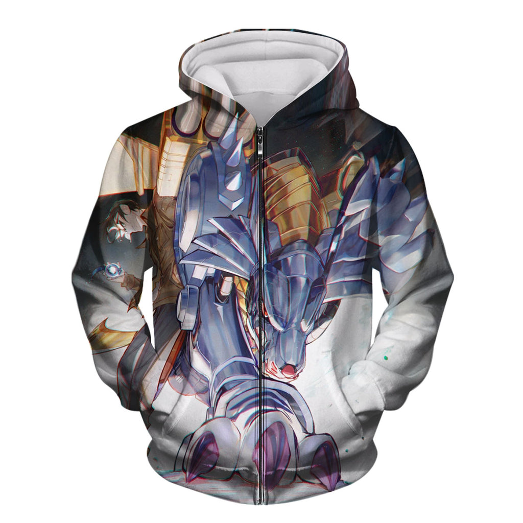 Digimon Adventure Metalgarurumon And Yamato Standing Together Anime Apparel