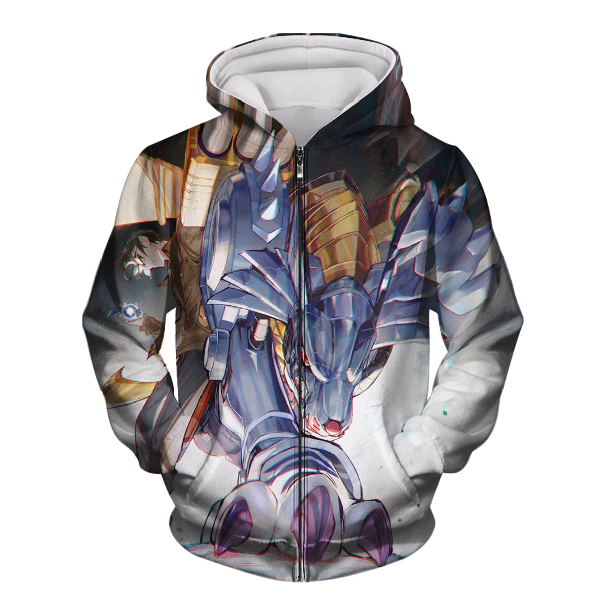 Digimon Adventure Metalgarurumon And Yamato Standing Together Anime Apparel