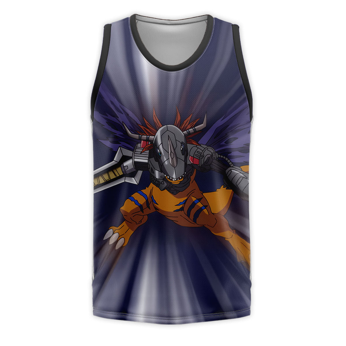 Digimon Adventure Metalgreymon Charging Forward With Blue Flames Anime Apparel