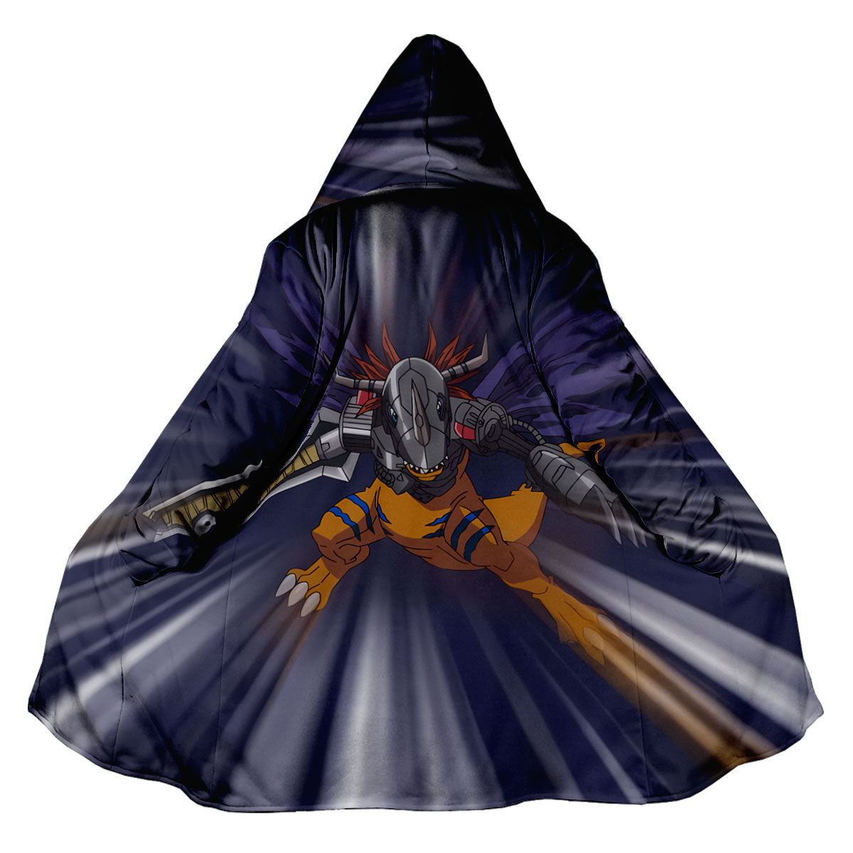 Digimon Adventure Metalgreymon Charging Forward With Blue Flames Anime Apparel