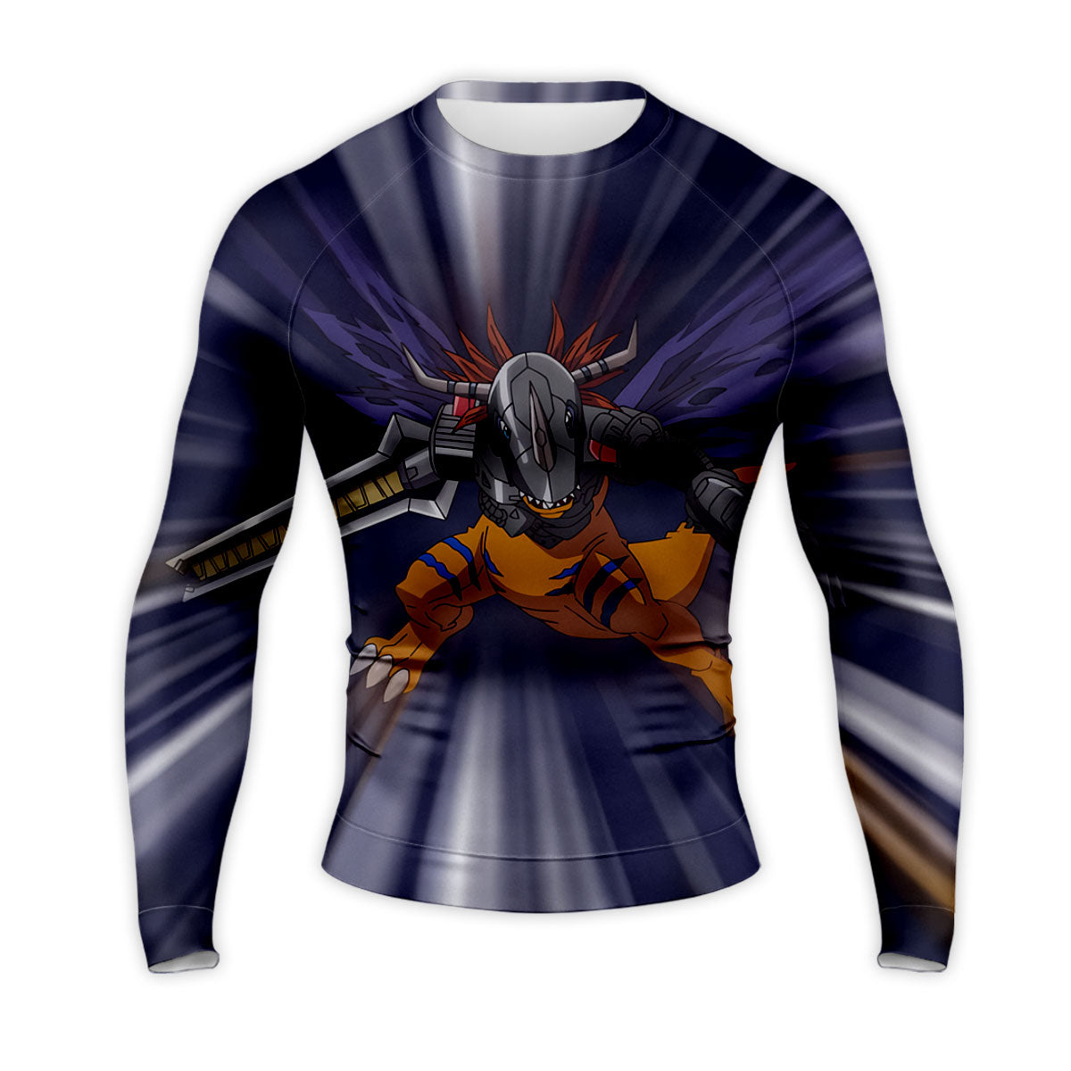 Digimon Adventure Metalgreymon Charging Forward With Blue Flames Anime Apparel