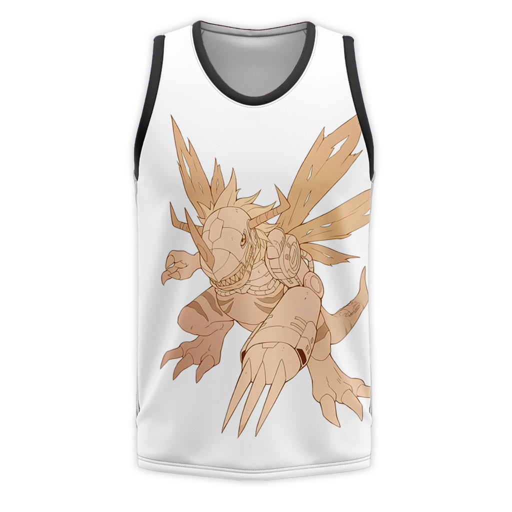 Digimon Adventure Metalgreymon Flying In Beige Color Anime Apparel