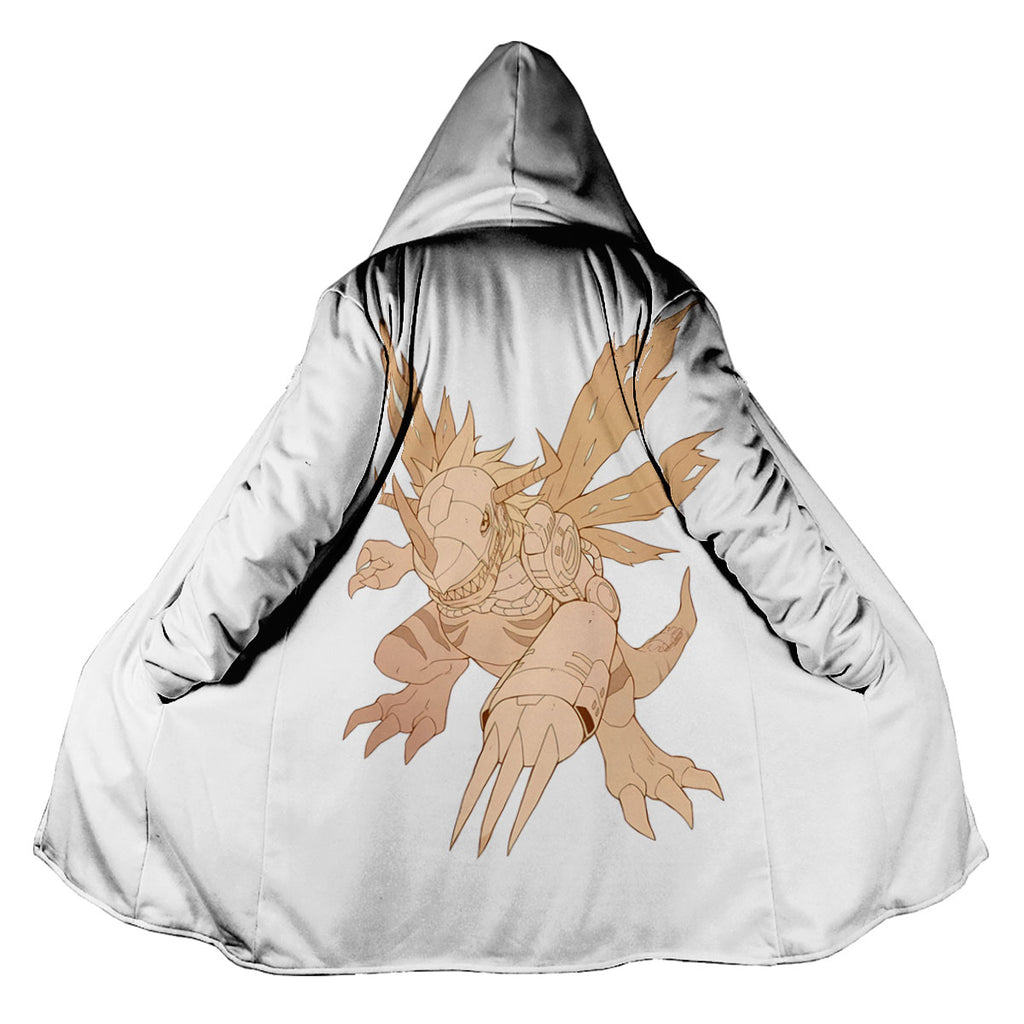 Digimon Adventure Metalgreymon Flying In Beige Color Anime Apparel
