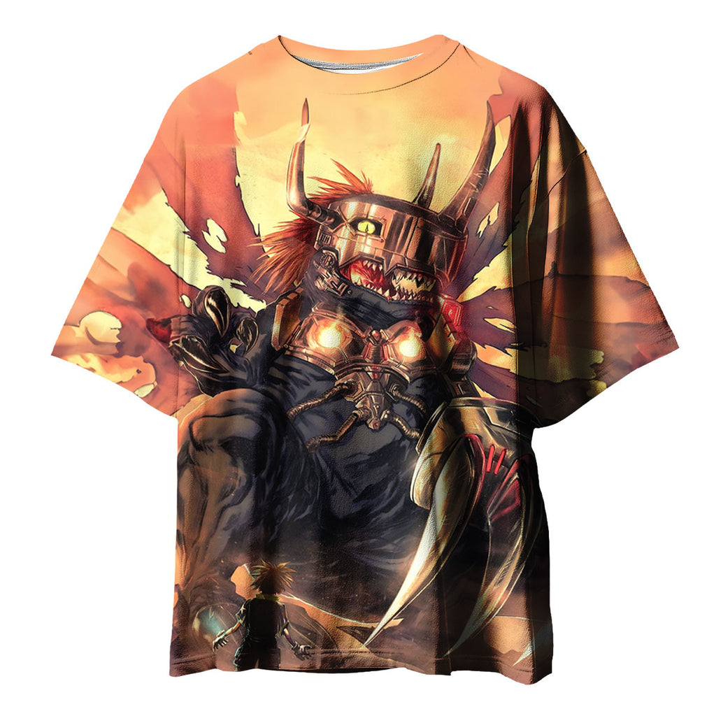 Digimon Adventure Metalgreymon In Majestic Orange Tones Anime Apparel
