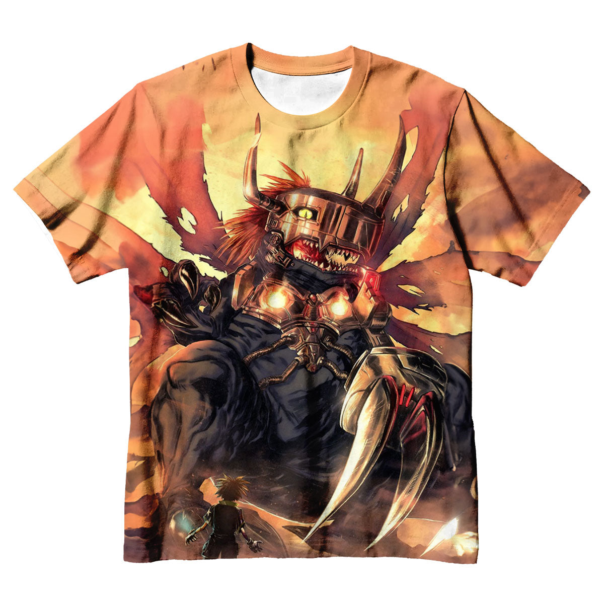 Digimon Adventure Metalgreymon In Majestic Orange Tones Anime Apparel