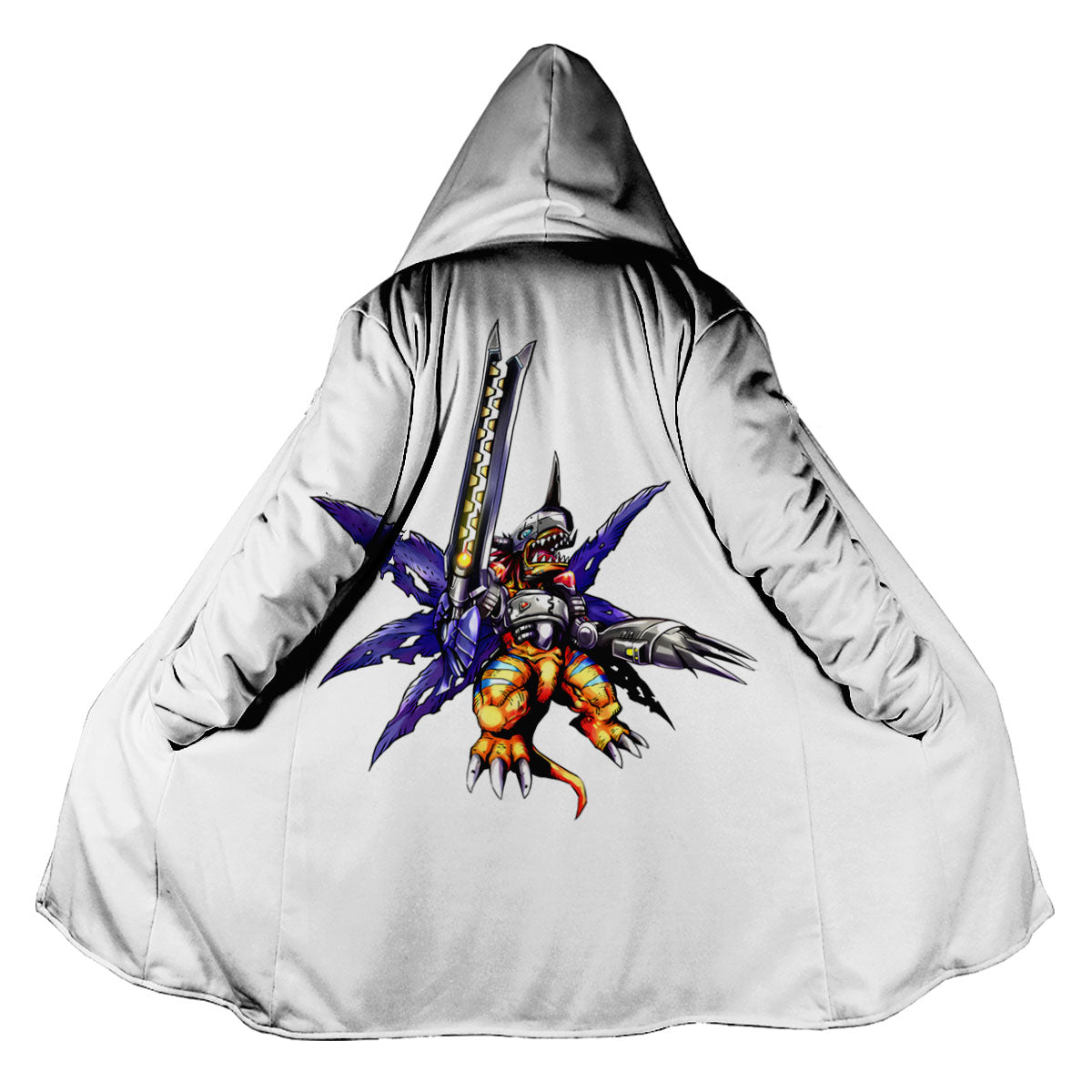 Digimon Adventure Metalgreymon Standing In White Background Anime Apparel
