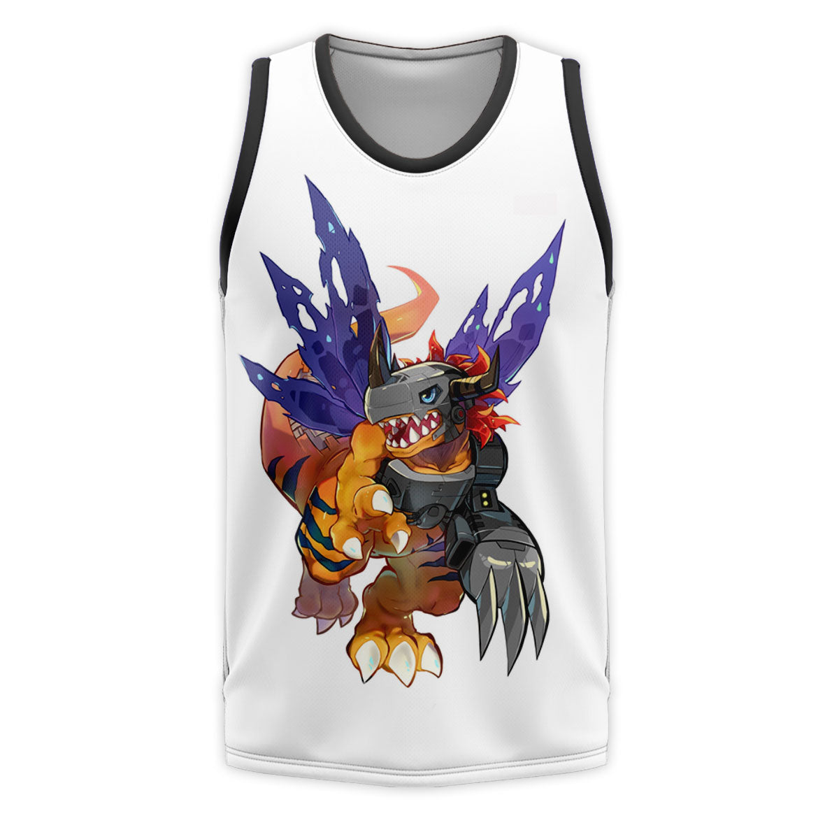 Digimon Adventure Metalgreymon Standing With Orange Color Anime Apparel
