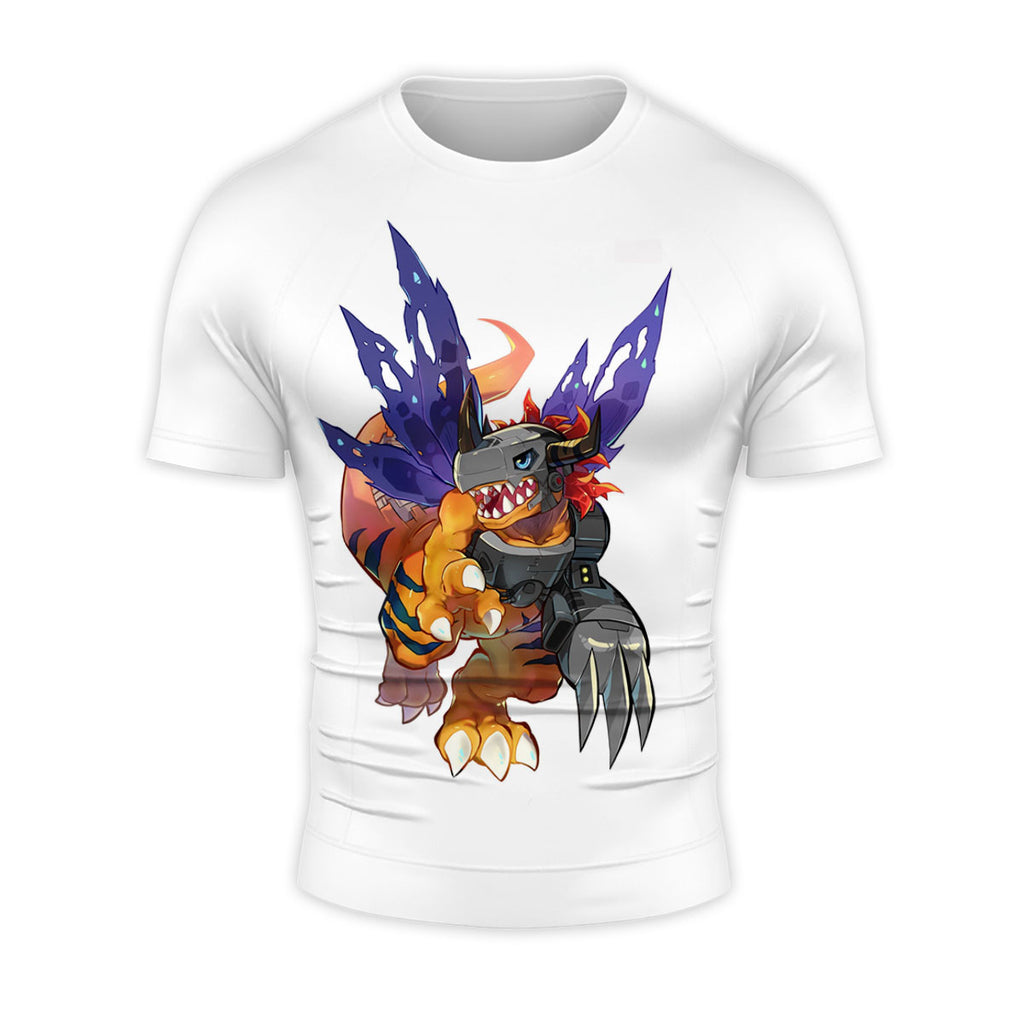 Digimon Adventure Metalgreymon Standing With Orange Color Anime Apparel