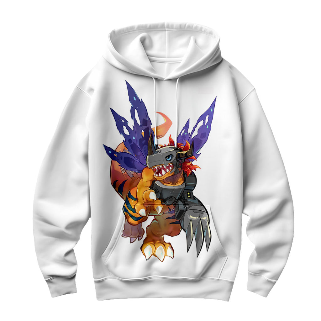 Digimon Adventure Metalgreymon Standing With Orange Color Anime Apparel