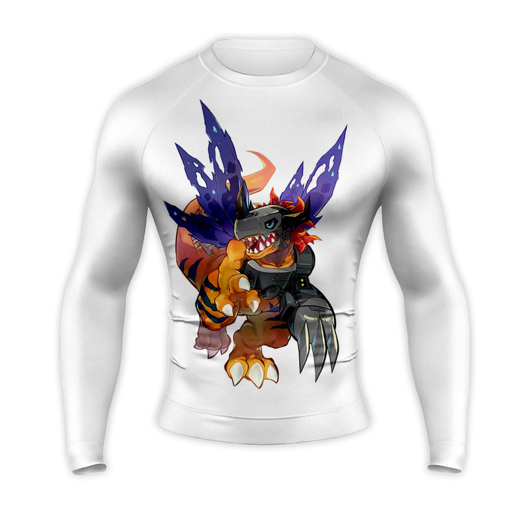 Digimon Adventure Metalgreymon Standing With Orange Color Anime Apparel