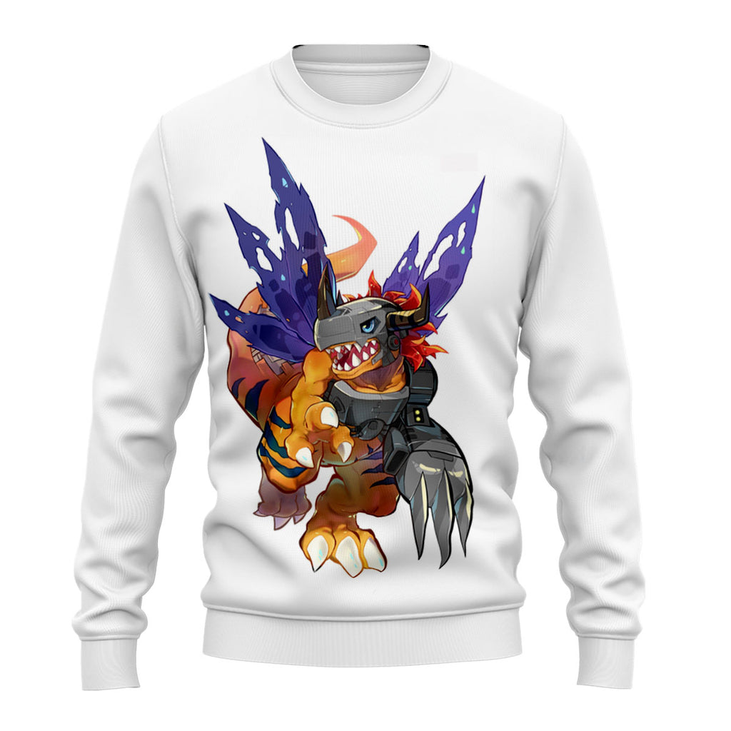 Digimon Adventure Metalgreymon Standing With Orange Color Anime Apparel