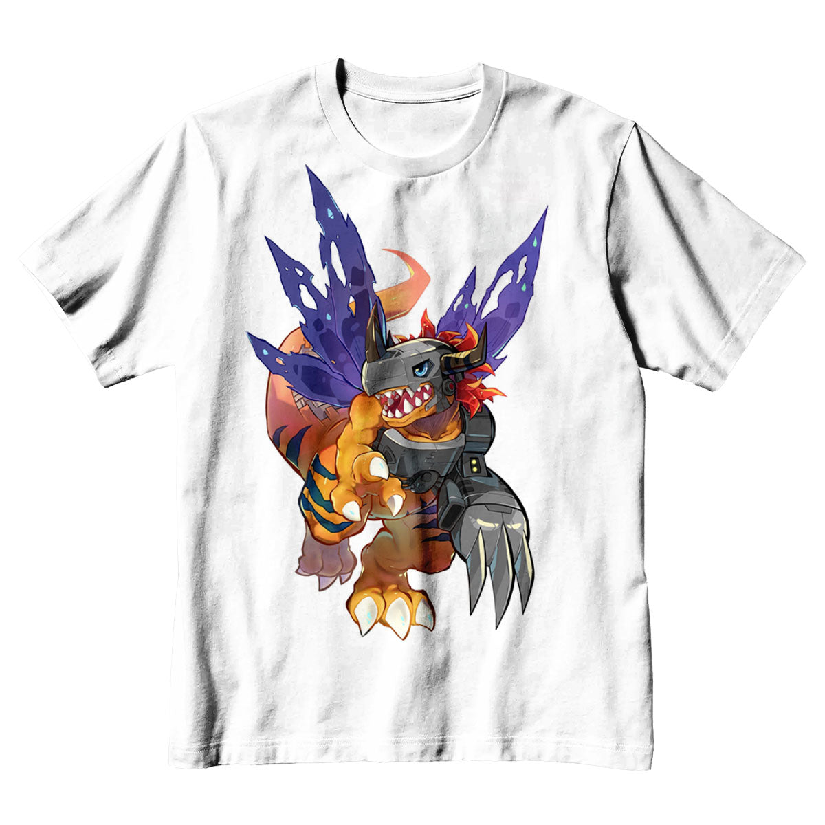 Digimon Adventure Metalgreymon Standing With Orange Color Anime Apparel