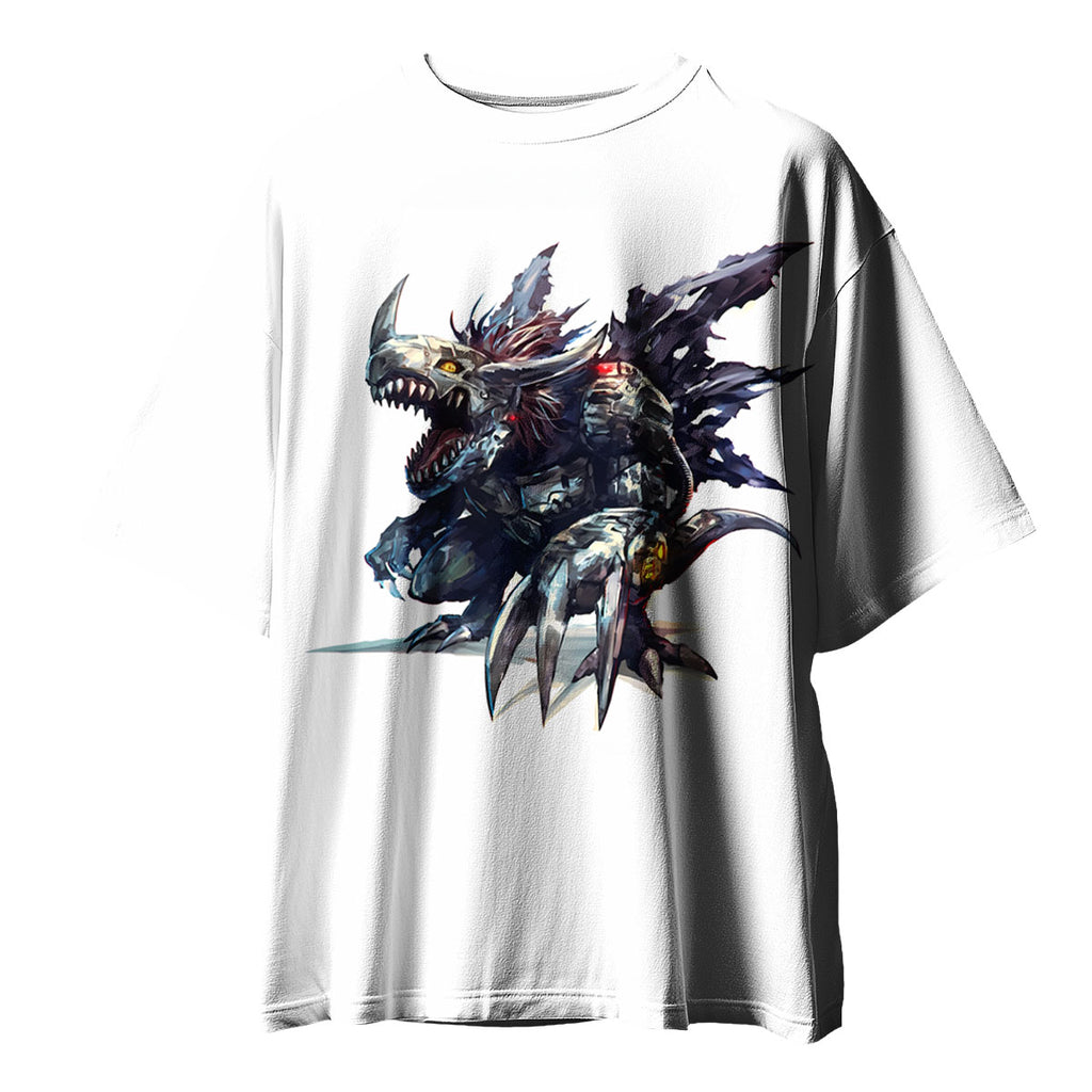 Digimon Adventure Metalgreymon Virus Ferocious Black Silver Anime Apparel