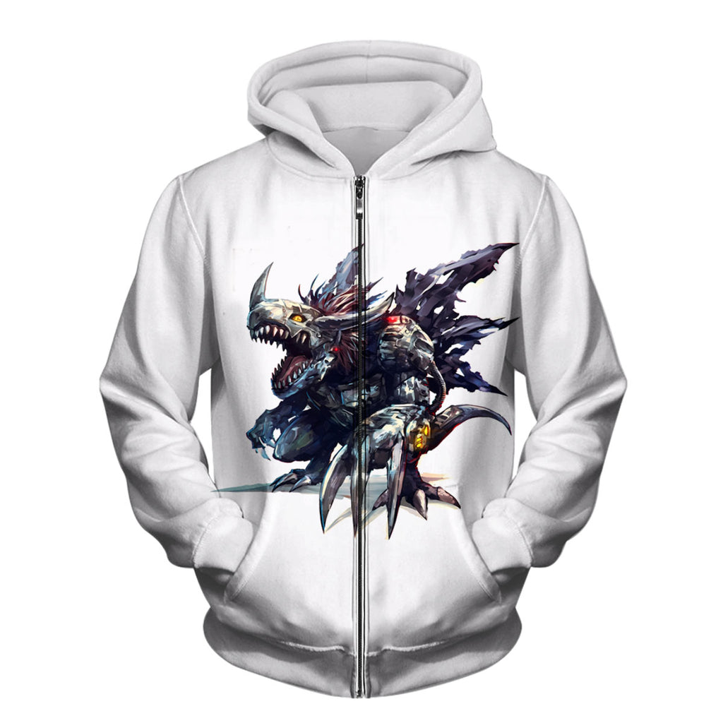 Digimon Adventure Metalgreymon Virus Ferocious Black Silver Anime Apparel