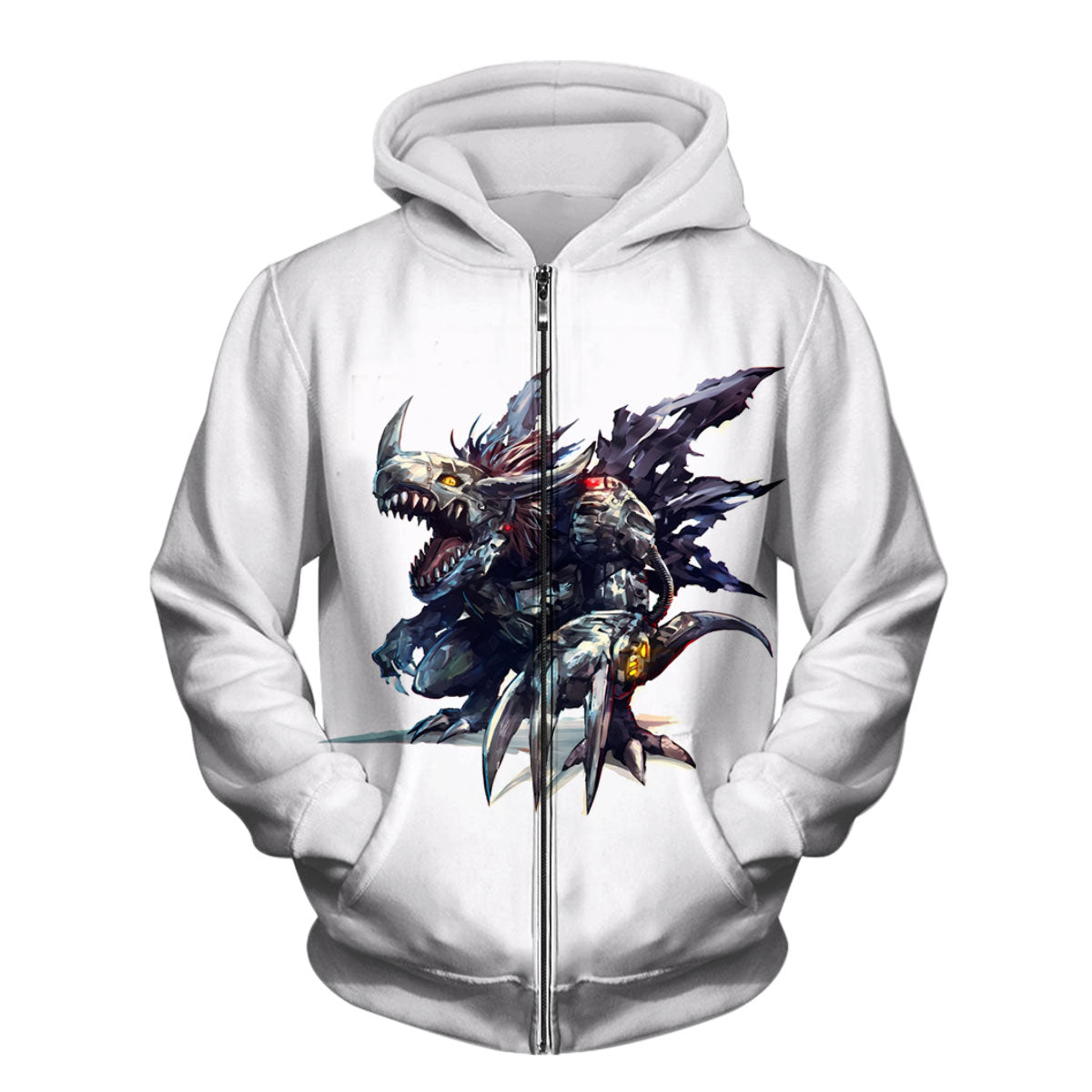 Digimon Adventure Metalgreymon Virus Ferocious Black Silver Anime Apparel