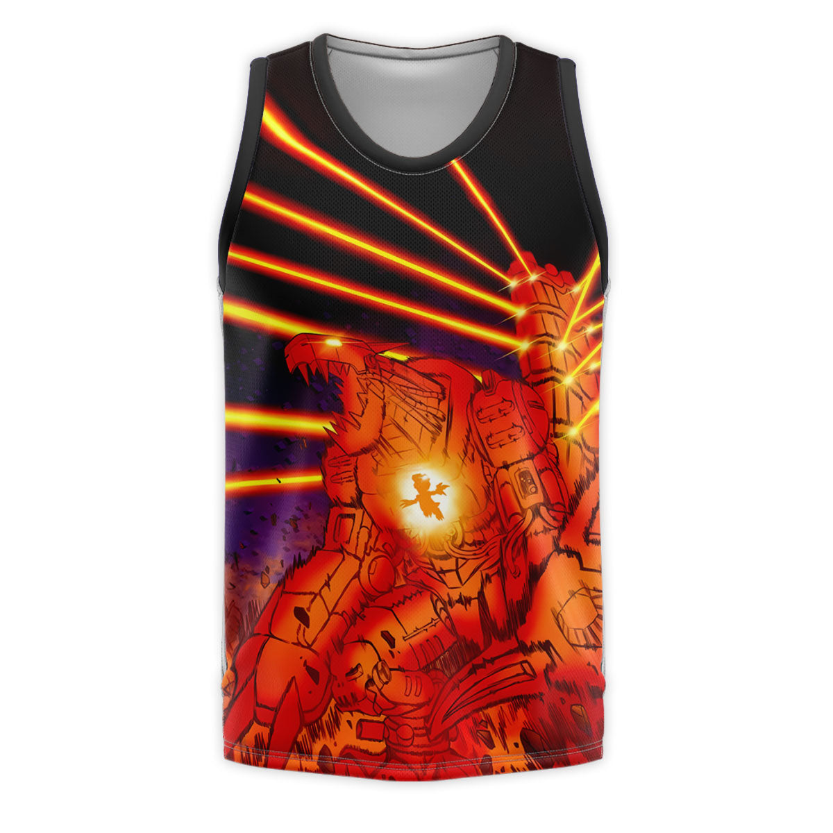 Digimon Adventure Mugendramon Red Aura Firing Orange Beam Anime Apparel