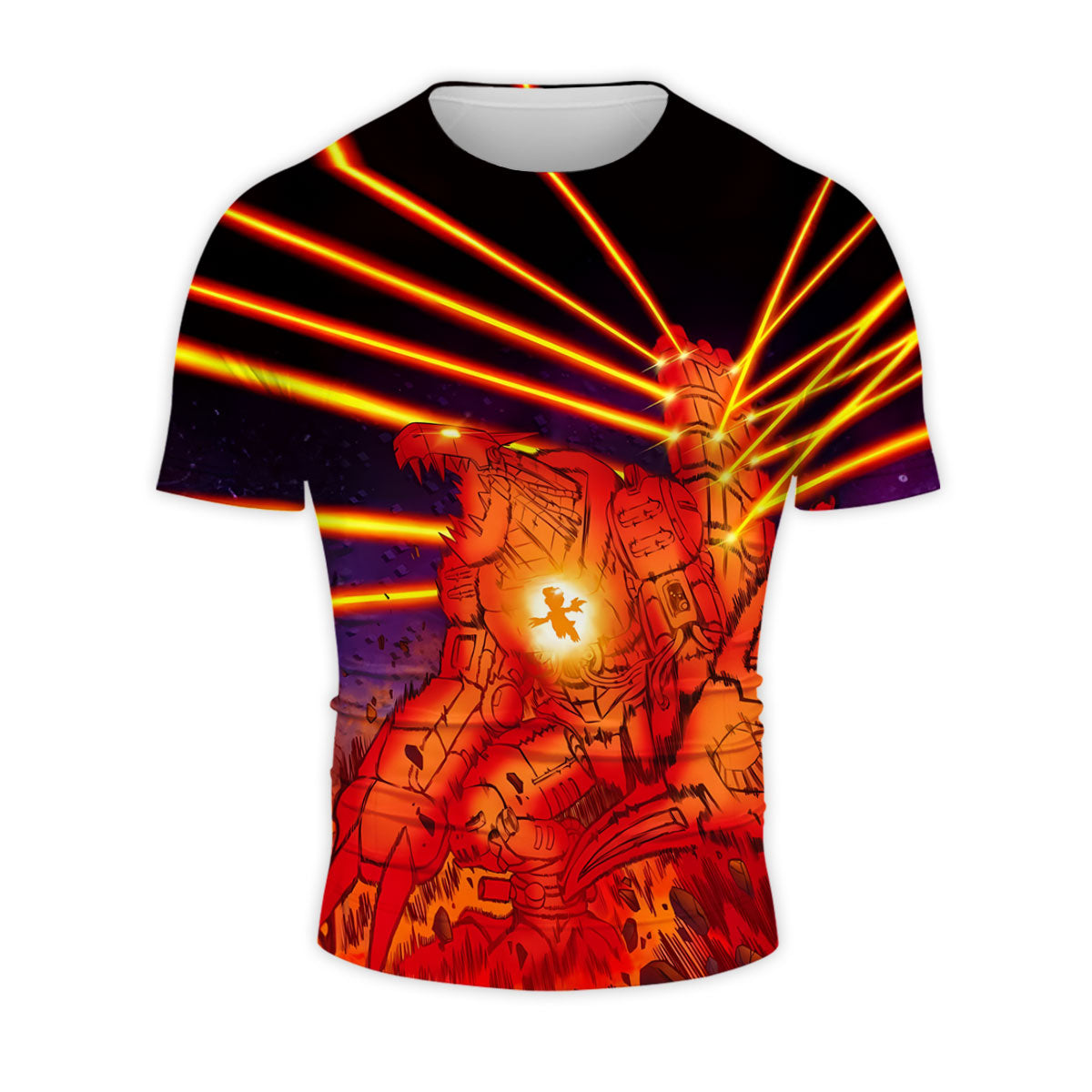 Digimon Adventure Mugendramon Red Aura Firing Orange Beam Anime Apparel