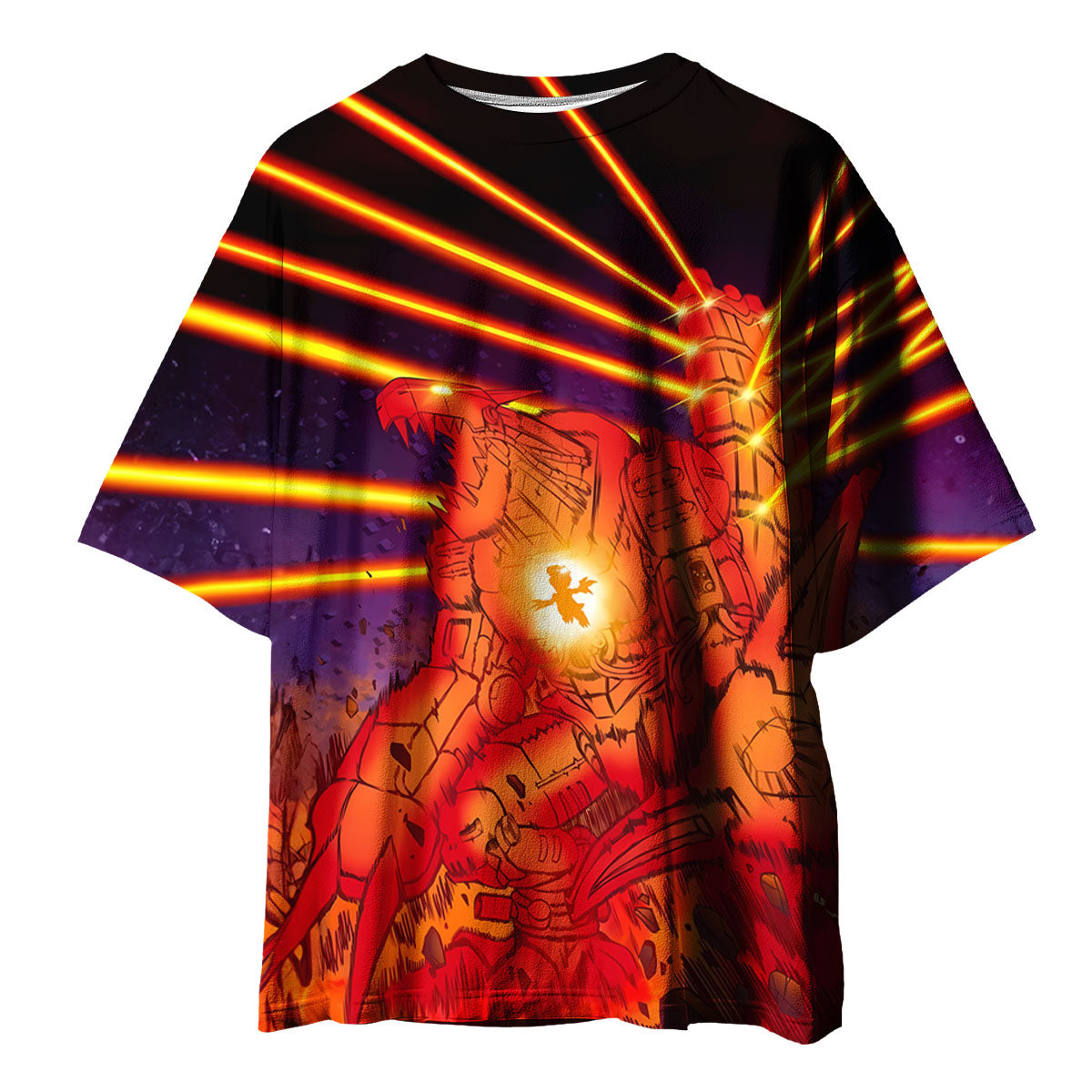 Digimon Adventure Mugendramon Red Aura Firing Orange Beam Anime Apparel
