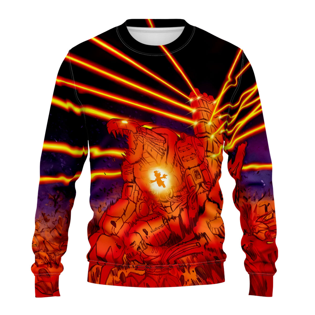 Digimon Adventure Mugendramon Red Aura Firing Orange Beam Anime Apparel