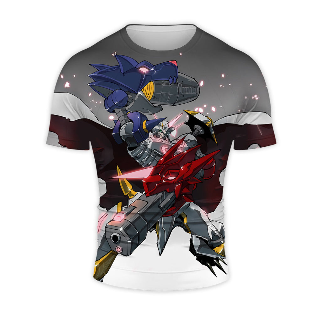 Digimon Adventure Omegamon Alter S Posing Grey Red Blue Anime Apparel