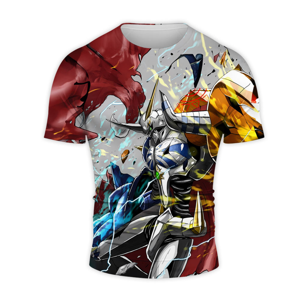Digimon Adventure Omegamon Appearing In Red Blue Gold Anime Apparel