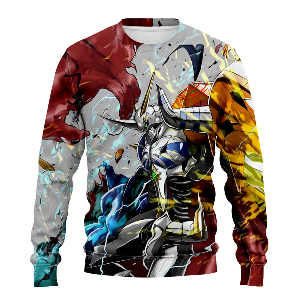 Digimon Adventure Omegamon Appearing In Red Blue Gold Anime Apparel