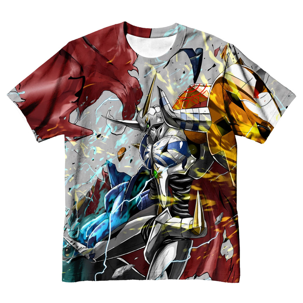 Digimon Adventure Omegamon Appearing In Red Blue Gold Anime Apparel