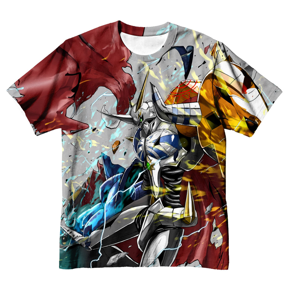 Digimon Adventure Omegamon Appearing In Red Blue Gold Anime Apparel
