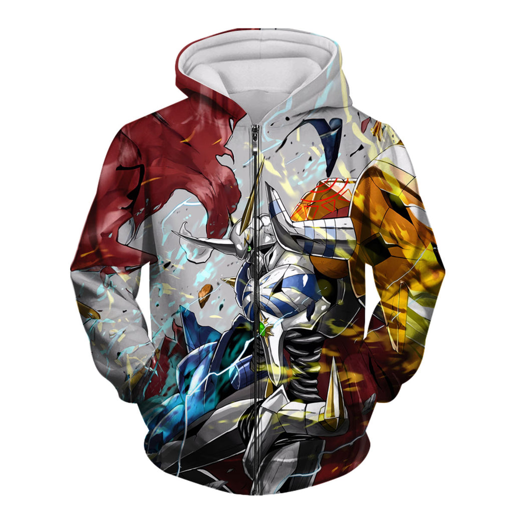Digimon Adventure Omegamon Appearing In Red Blue Gold Anime Apparel