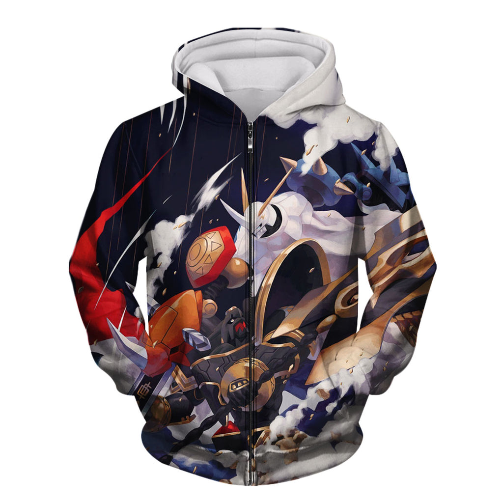 Digimon Adventure Omegamon Blue In Battle Anime Apparel