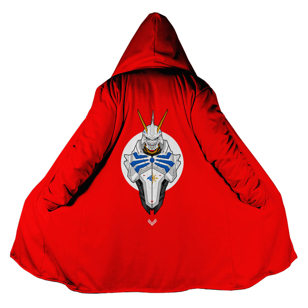 Digimon Adventure Omegamon Front View Red Background Anime Apparel
