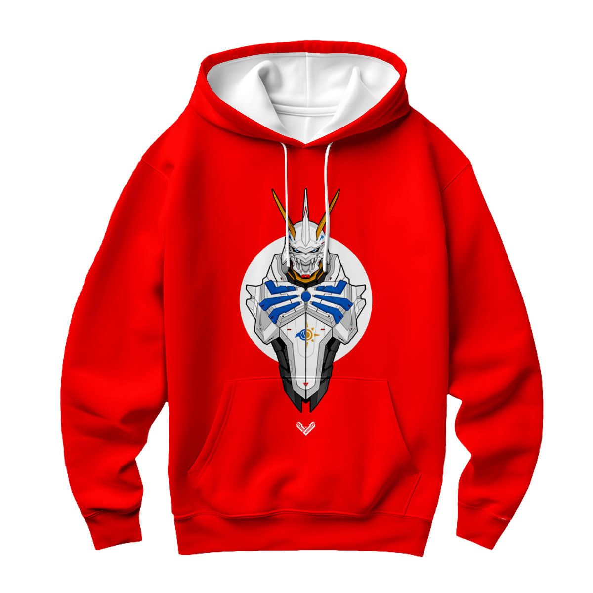 Digimon Adventure Omegamon Front View Red Background Anime Apparel
