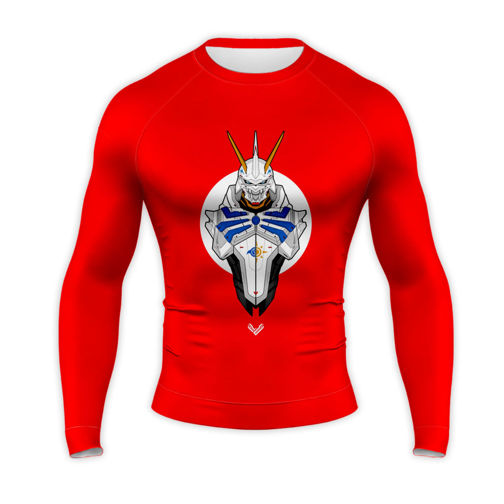 Digimon Adventure Omegamon Front View Red Background Anime Apparel