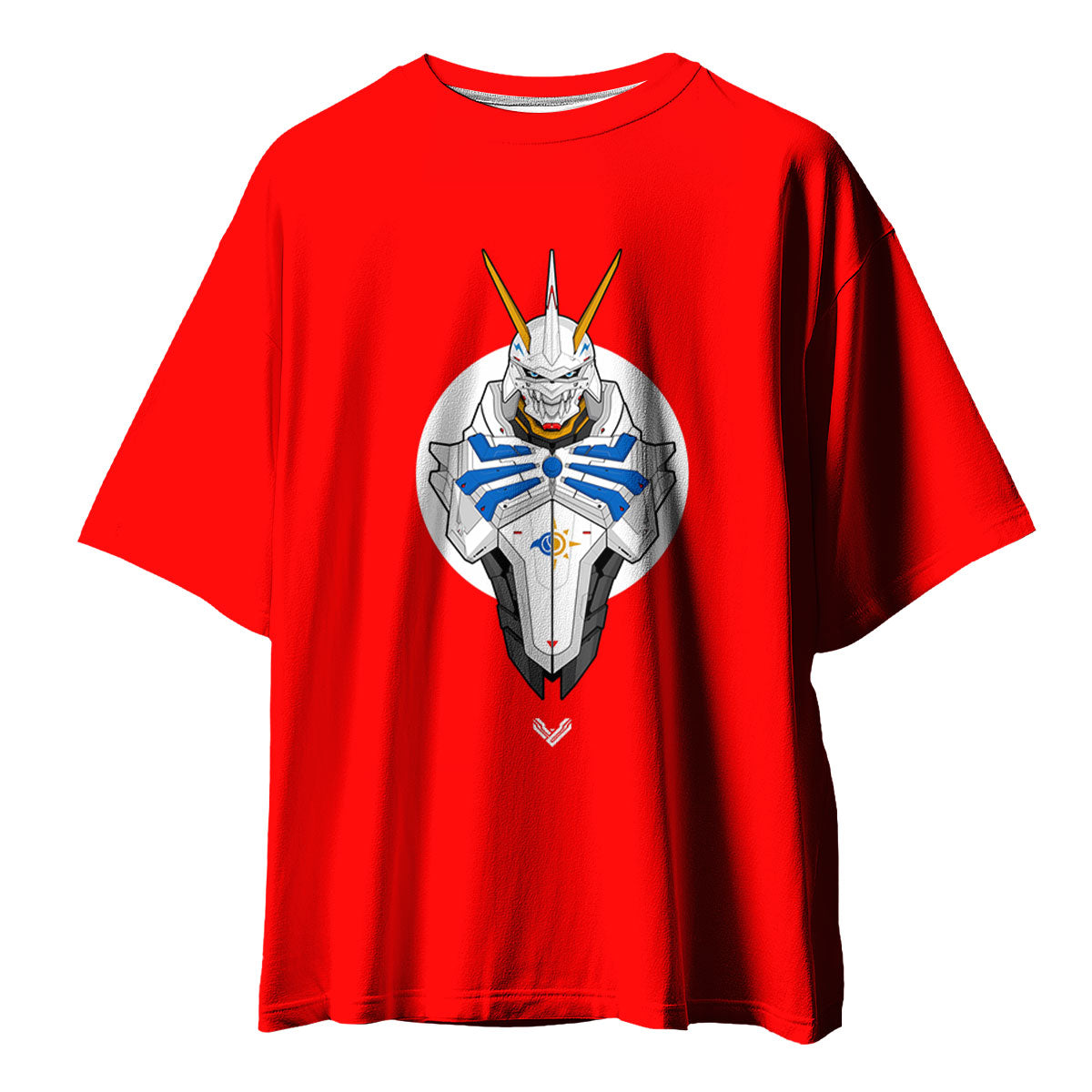Digimon Adventure Omegamon Front View Red Background Anime Apparel