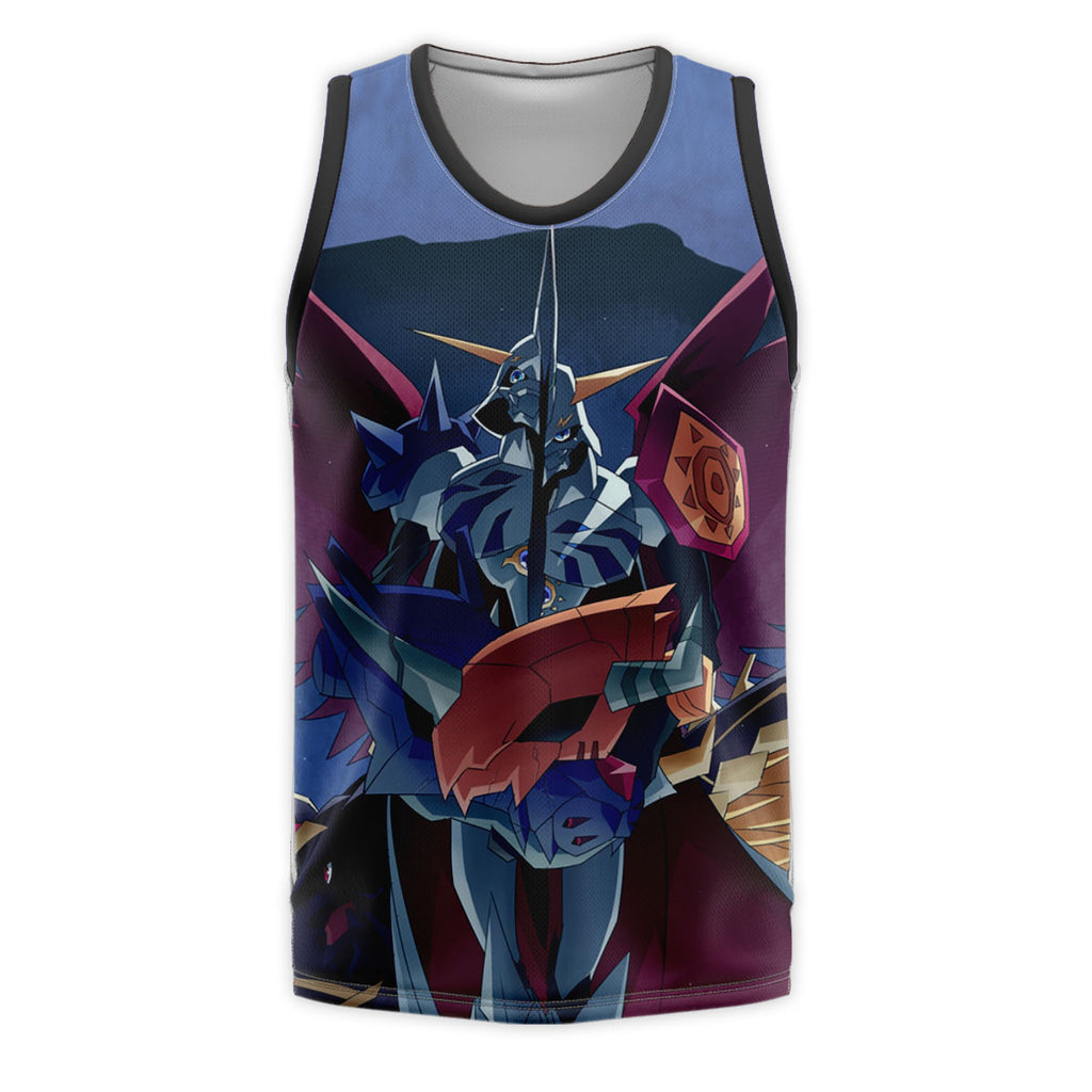 Digimon Adventure Omegamon Majestically Standing Blue And Red Anime Apparel