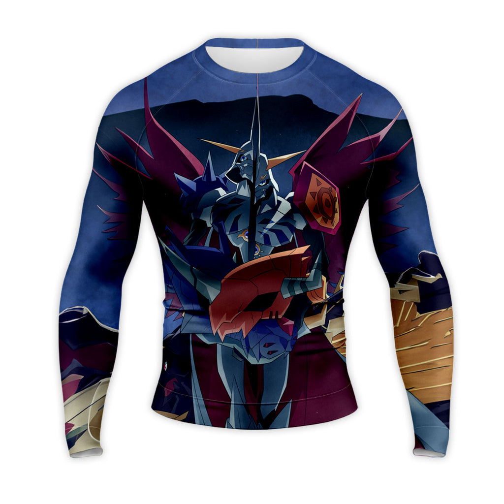 Digimon Adventure Omegamon Majestically Standing Blue And Red Anime Apparel