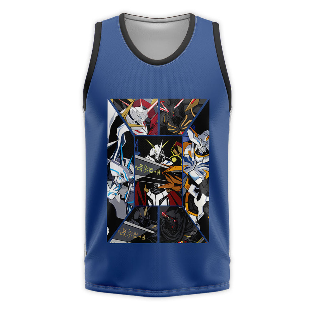 Digimon Adventure Omegamon Multi-Form Collage Blue Anime Apparel