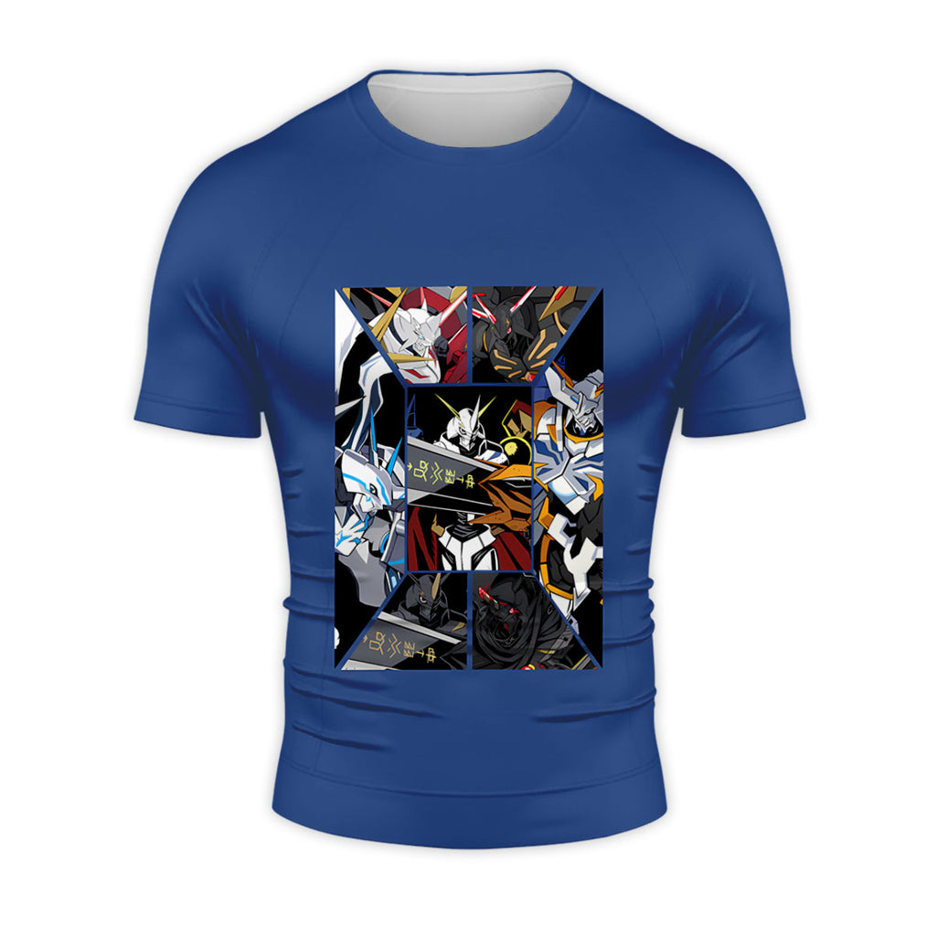 Digimon Adventure Omegamon Multi-Form Collage Blue Anime Apparel