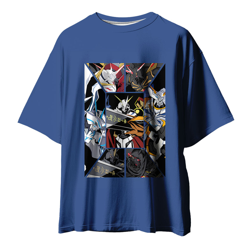 Digimon Adventure Omegamon Multi-Form Collage Blue Anime Apparel