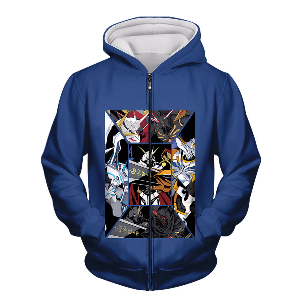 Digimon Adventure Omegamon Multi-Form Collage Blue Anime Apparel