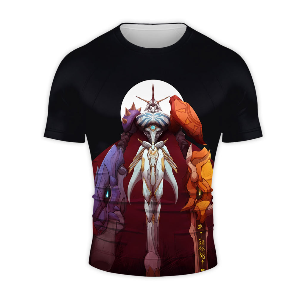 Digimon Adventure Omegamon Standing In Dark Red Anime Apparel