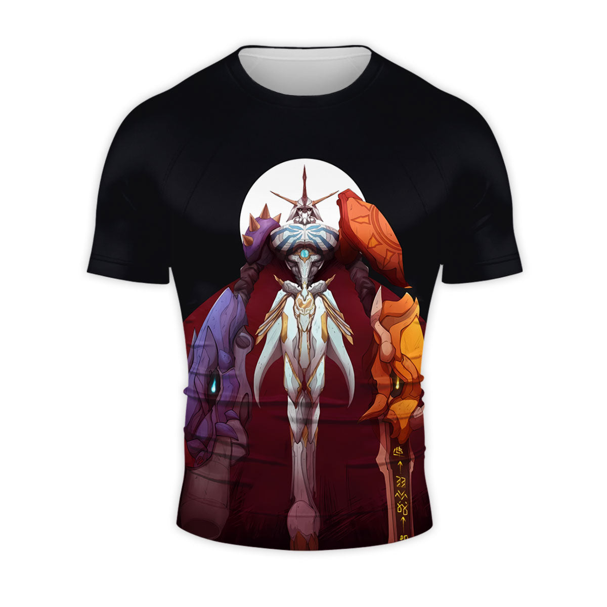 Digimon Adventure Omegamon Standing In Dark Red Anime Apparel