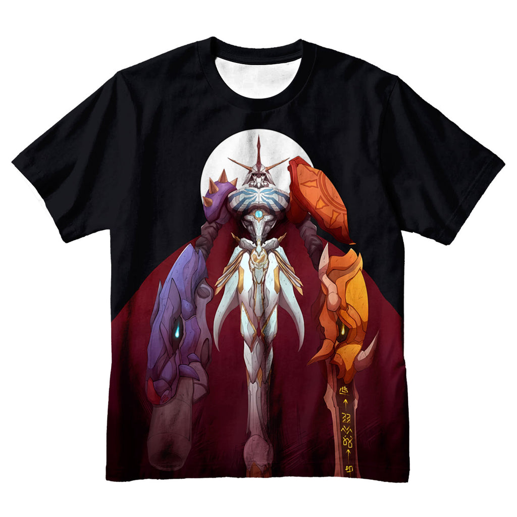 Digimon Adventure Omegamon Standing In Dark Red Anime Apparel