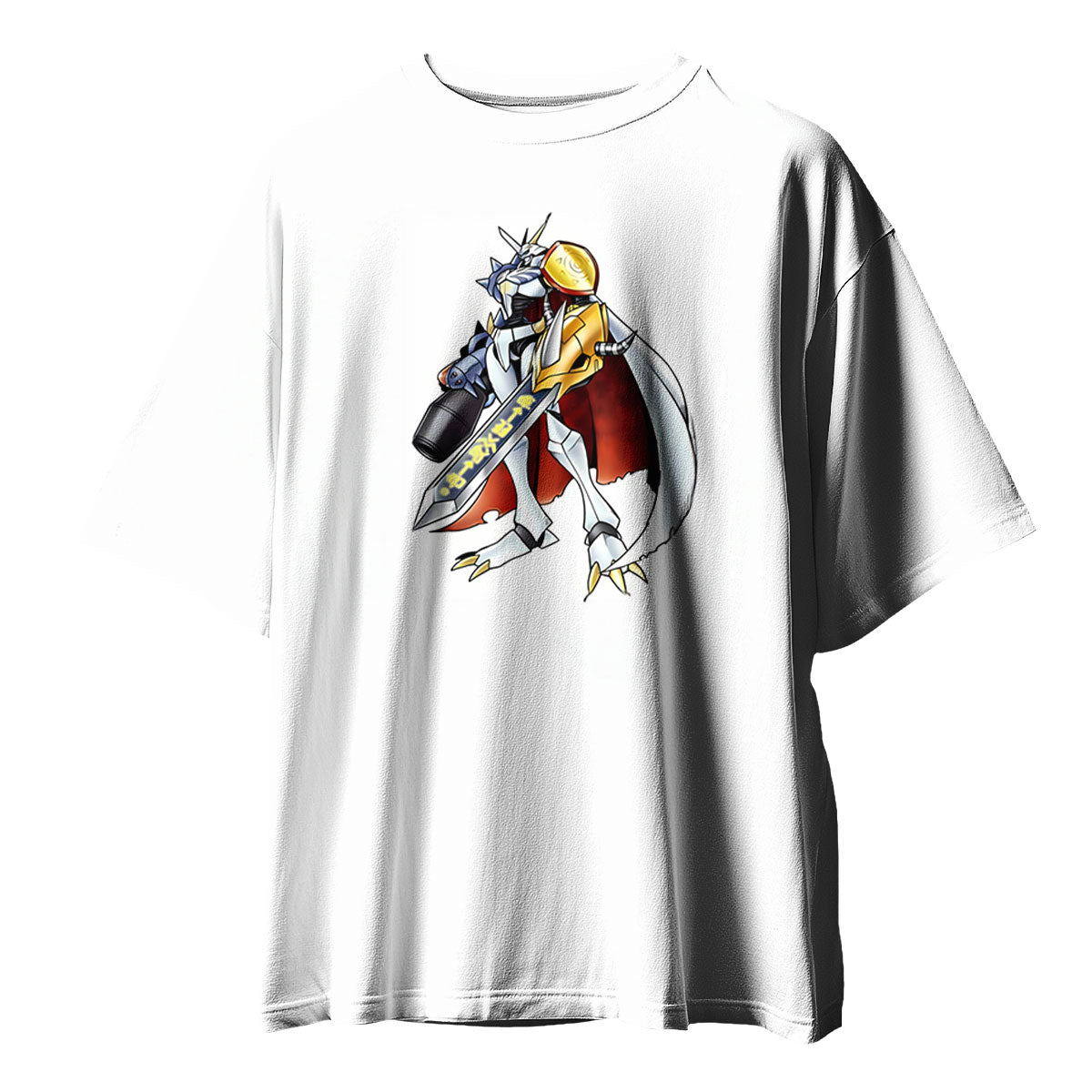 Digimon Adventure Omegamon Standing In White Anime Apparel