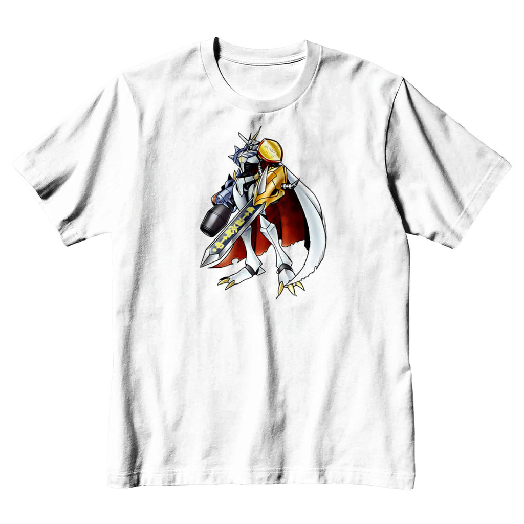 Digimon Adventure Omegamon Standing In White Anime Apparel