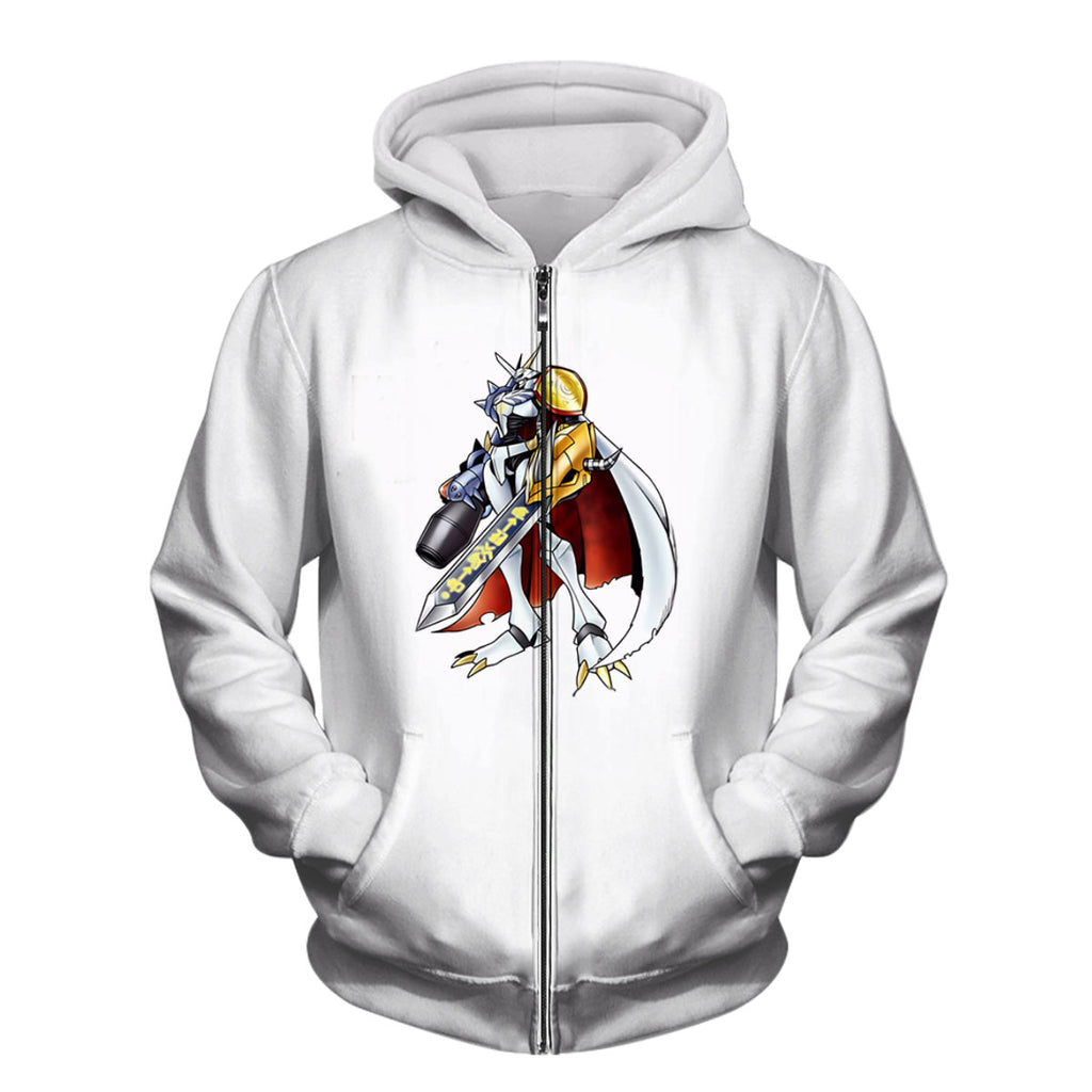 Digimon Adventure Omegamon Standing In White Anime Apparel